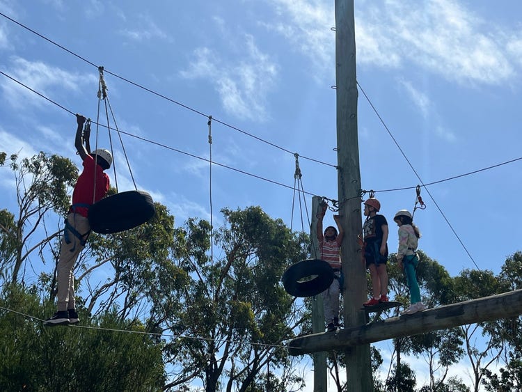 Year 7 camp high ropes course
