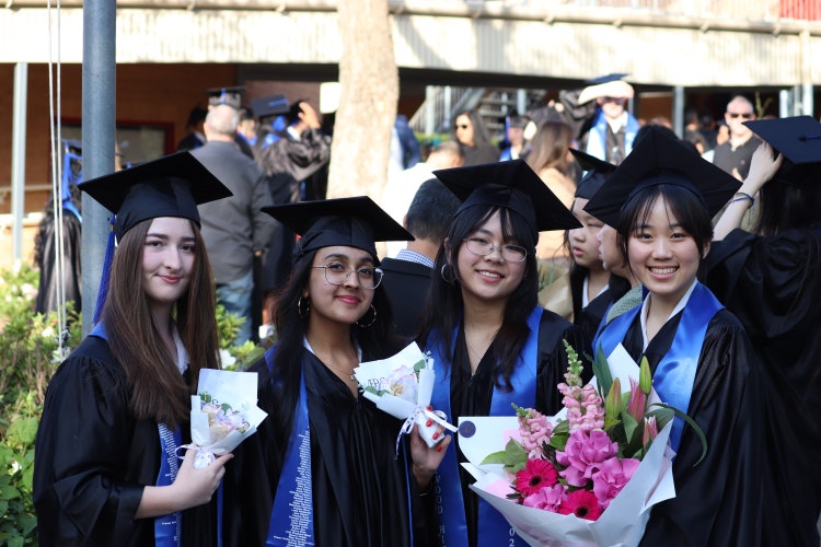 Female students at Yr 12 graduation